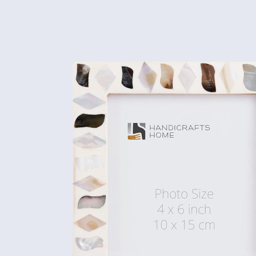 Picture Frames Pearlescent Fossil Collection Mother of Pearl Resin White 3 Sizes