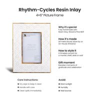 Rhythm Cycles Picture Frame White Resin Inlay 4x6 5x7 8x10
