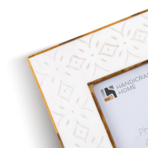 Rhythm Cycles Picture Frame White Resin Inlay 4x6 5x7 8x10