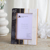 Black White Resin Brass Inlay Picture Frame Tabletop 4x6 5x7