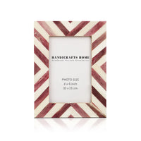 Picture Frame Stylish Chevron Pattern Bone Inlay Purple – 4x4 , 4x6