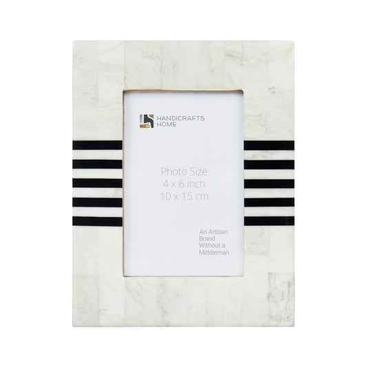 Contour Lado Modern Black & White Resin Inlay Picture Frames