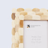 Picture Frame Scalloped Arts Collection Bone Inlay Ivory 4x6