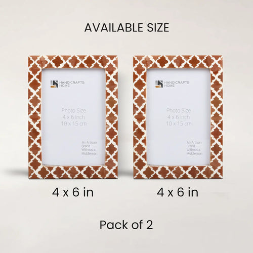 Casablanca Mocha Resin Inlay Picture Frame Set 2