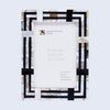 Picture Frames Pearlescent Motif Pattern Collection Mother of Pearl Resin Inlay Black 3 Sizes