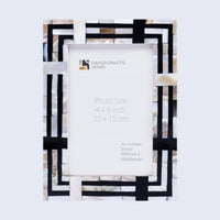 Picture Frames Pearlescent Motif Pattern Collection Mother of Pearl Resin Inlay Black 3 Sizes