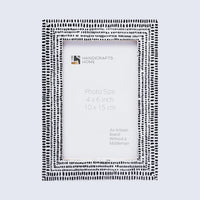Rhythm Particle Picture Frame B&W Resin Inlay 4x6 5x7 8x10