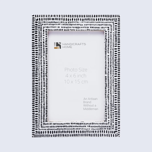 Rhythm Particle Picture Frame B&W Resin Inlay 4x6 5x7 8x10