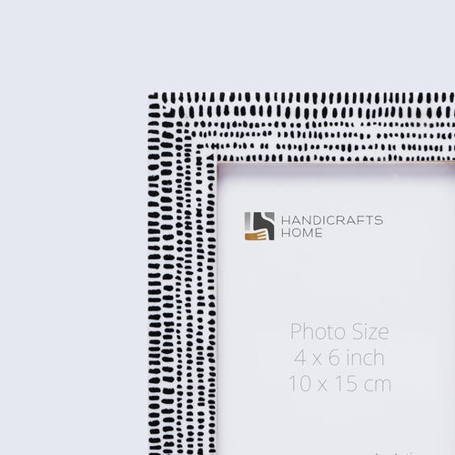 Rhythm Particle Picture Frame B&W Resin Inlay 4x6 5x7 8x10
