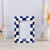 Picture Frame Scalloped Art Collection Bone Inlay Blue White 3 Sizes