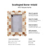 Picture Frame Scalloped Art Collection Bone Inlay Brown White 3 Sizes