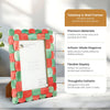 Picture Frame Scalloped Art Collection Bone Inlay Green Red 3 Sizes