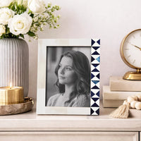 Picture Frame Indigo Mosaic Collection Bone Inlay White & Blue – 4x6 & 5x7"