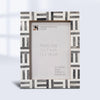 Grey Bone Inlay Grid Block Decor Picture Frame 4x6 5x7