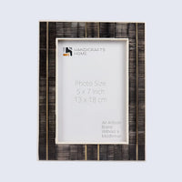 Picture Frame Shagrin Collection Brass, Horn & Resin Inlay Brown – 4x6 & 5x7"