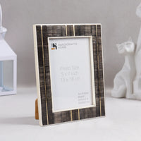 Picture Frame Shagrin Collection Brass, Horn & Resin Inlay Brown – 4x6 & 5x7"