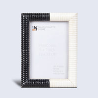 Black White Resin Hand Carved Ridge Picture Frame 4x6 5x7