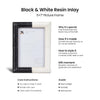 Black White Resin Hand Carved Ridge Picture Frame 4x6 5x7