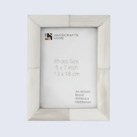 Picture Frame Hand-Carved Collection Bone Inlay White – 3 Sizes