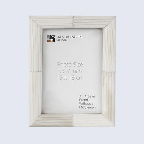 Picture Frame Hand-Carved Collection Bone Inlay White – 3 Sizes