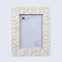 Picture Frame Braided Pattern Collection Bone Inlay White – 4x6 & 5x7"