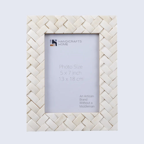 Picture Frame Braided Pattern Collection Bone Inlay White – 4x6 & 5x7"