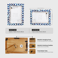 Picture Frame Taj Pattern Collection Bone Inlay Blue 4 Sizes