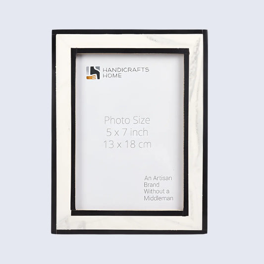 Black White Resin Inlay Picture Frame Layered Border 4x6 5x7