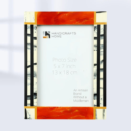 Picture Frame Abstract Ink Collection Resin Inlay Orange – 4x6 & 5x7"
