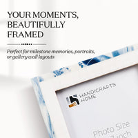 Picture Frame Cosmo Collection Resin Inlay - White & Blue, 4x6, 5x7