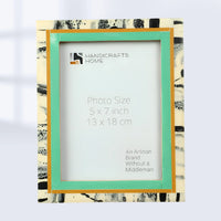 Picture Frames Abstract Ink Art Collection Resin Inlay - Green, 4x6 & 5x7