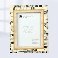 Picture Frames Abstract Ink Art Collection Resin Inlay - Ivory, 4x6 & 5x7