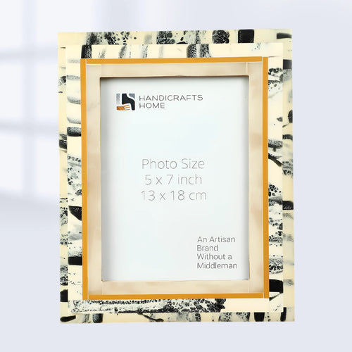 Picture Frames Abstract Ink Art Collection Resin Inlay - Ivory, 4x6 & 5x7