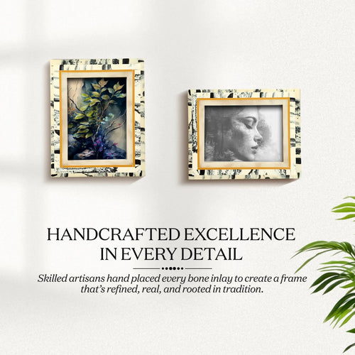 Picture Frames Abstract Ink Art Collection Resin Inlay - Ivory, 4x6 & 5x7