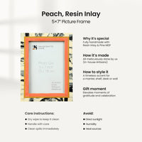 Picture Frames Abstract Ink Art Collection Resin Inlay - Peach, 4x6 & 5x7