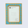Picture Frame Classic Block Stripe Collection Resin Inlay, Turquoise – 4x6 & 5x7