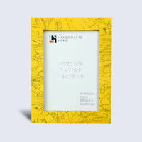 Picture Frames Handmade Yellow Collection Resin Inlay Yellow 5x7"