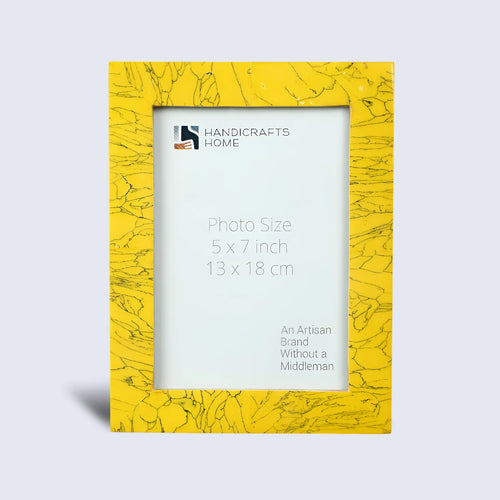 Picture Frames Handmade Yellow Collection Resin Inlay Yellow 5x7"