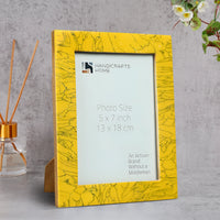 Picture Frames Handmade Yellow Collection Resin Inlay Yellow 5x7"