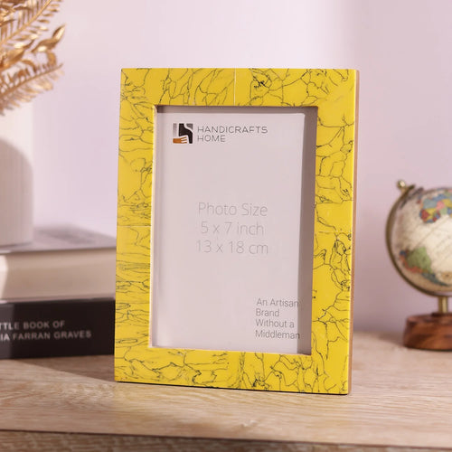 Picture Frames Handmade Yellow Collection Resin Inlay Yellow 5x7"