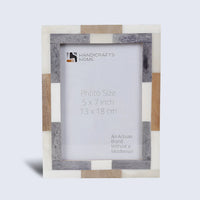 Picture Frame Woodstrip Tile Collection Wood & Bone Inlay Multi – 4x6 & 5x7"