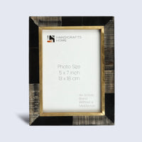 Picture Frame Shagrin Collection Brass & Horn Inlay Brown – 2 Sizes