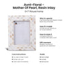 Picture Frames Avant Floral Collection Mother of Pearl Resin Inlay White 5x7"
