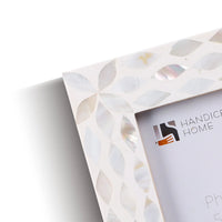 Picture Frames Avant Floral Collection Mother of Pearl Resin Inlay White 5x7"