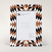 Black White Aztec Geometric Wood Resin Picture Frame 4x6 5x7