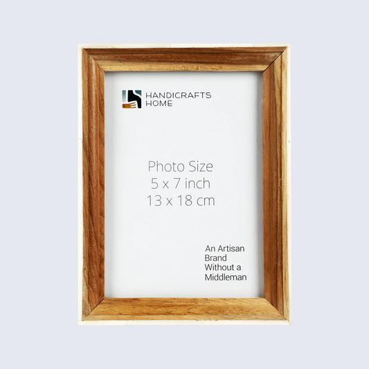 Picture Frame Fairground Exhibit Collection Bone Inlay & Wood Natural – 4x6 & 5x7"
