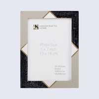 Picture Frame Menton Grey Pattern Collection Brass & Resin Inlay Grey – 3 Sizes (Pack of 2)