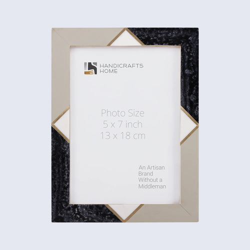 Picture Frame Menton Grey Pattern Collection Brass & Resin Inlay Grey – 3 Sizes (Pack of 2)