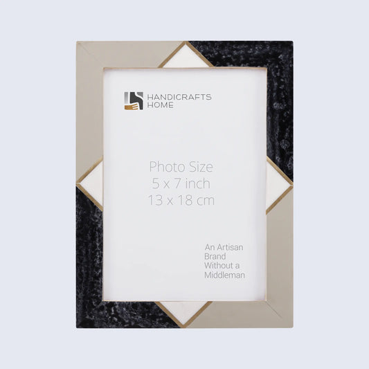 Picture Frame Menton Grey Pattern Collection Brass & Resin Inlay Grey – 3 Sizes (Pack of 2)