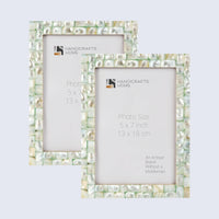 Picture Frame Mother of Pearl Collection Mother of Pearl Green Pack of 2 -3 sizes